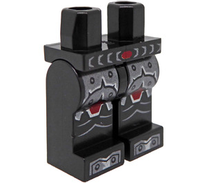 LEGO Noir Minifigurine Hanches et jambes avec Rouge Foncé et Argent Armure (3815 / 23880)