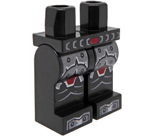 LEGO Black Minifigure Hips and Legs with Dark Red and Silver Armor (3815 / 23880)
