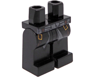 LEGO Zwart Minifigure Heupen en benen met Gold Buckles en Sash (3815 / 99365)
