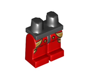 LEGO Schwarz Minifigure Hüften und Beine mit Gold Stars und Flames (3815 / 17034)