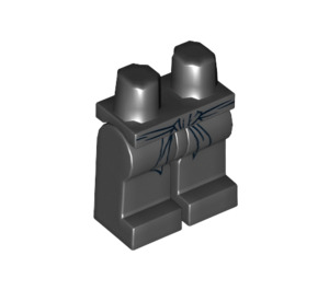 LEGO Schwarz Minifigure Hüften und Beine mit Grau Sash (3815 / 93746)