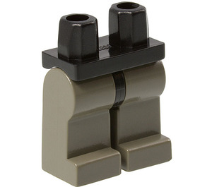 LEGO Schwarz Minifigure Hüften mit Dark Grau Beine (3815)
