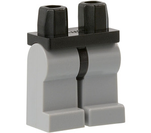 LEGO Musta Minihahmo Lonkat jossa Medium Stone Harmaa Jalat (73200 / 88584)