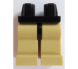 LEGO Zwart Minifigure Heupen met Tan Poten (3815 / 73200)
