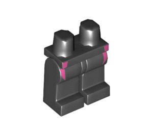 LEGO Black Minifigure Legs with Dark Pink Wetsuit Lines (12518 / 95032)