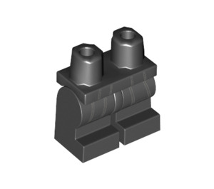 LEGO Black Minifigure Medium Legs with Gray Lines (37364 / 39278)