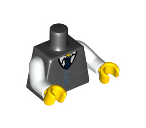 LEGO Zwart Minifigure Torso met Zwart Vest, Blauw striped Tie (76382 / 88585)