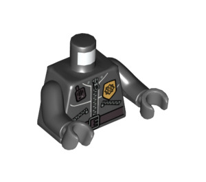 LEGO Noir Minifigure Torse avec Zippered Jacket avec Sheriff's Badge (Double face) (973 / 76382)