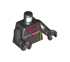 LEGO Negro Mopar Dodge//SRT Parte superior Fuel Dragster Conductor Minifigura Torso (973 / 76382)