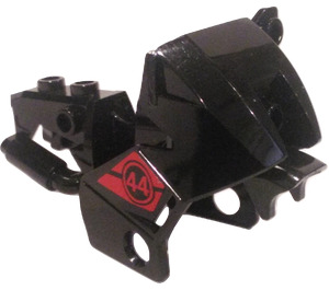 LEGO Black Motorcycle Fairing with Karai Number 44 Sticker (52035)