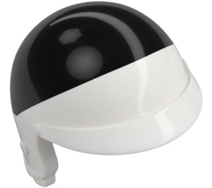 LEGO Negro Moto Casco con Visera con Blanco Parte superior (15851)