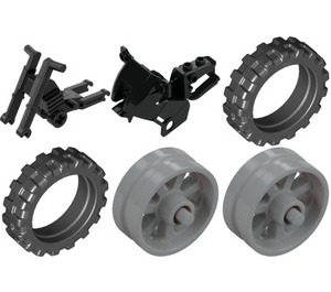 LEGO Black Motorcycle with Black Chassis and Gray Wheels