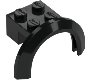 LEGO Black Mudguard Brick 2 x 2 with Wheel Arch  (50745)