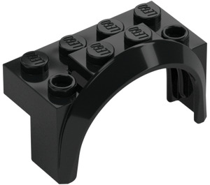 LEGO Black Mudguard Brick 2 x 4 x 2 with Wheel Arch (3387)