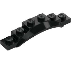 LEGO Black Mudguard Plate 1 x 6 with Edge (4925 / 62361)