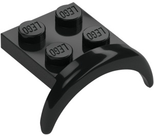 LEGO Black Mudguard Plate 2 x 2 with Wheel Arch (49097)