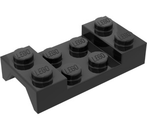 LEGO Schwarz Kotflügel Platte 2 x 4 mit Bogen ohne Loch (3788)