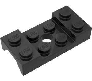 LEGO Black Mudguard Plate 2 x 4 with Arches with Hole (60212)