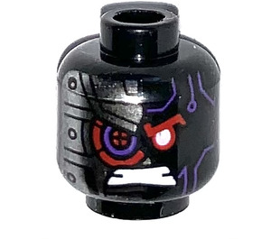 LEGO Black Nindroid Warrior Head (Recessed Solid Stud) (3626)