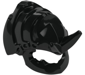 LEGO Black Ninja Helmet with Dragon Horns and Jaw (3217)