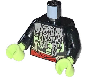 LEGO Black Ninjago Torso with Yellowish Green Hands (973 / 76382)