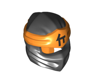 LEGO Black Ninjago Wrap with Orange Headband with Black Ninjago Logogram (52763)