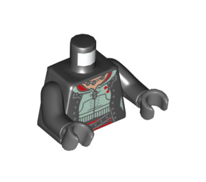 LEGO Black Nymphadora Tonks with Black, Gray and Red Top Minifig Torso (973 / 76382)