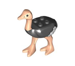 LEGO Zwart Ostrich with White Wingtips (89360)