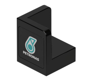 LEGO Black Panel 1 x 1 Corner with Rounded Corners with Petronas-Logo Sticker (6231)