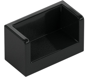 LEGO Black Panel 1 x 2 x 1 with Closed Corners (23969 / 35391)