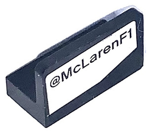 LEGO Zwart Paneel 1 x 2 x 1 met @McLaren F1 Links Kant Sticker met afgeronde hoeken (4865)