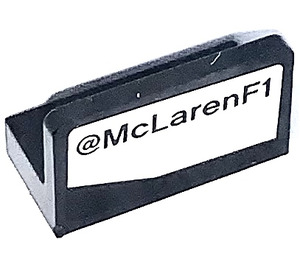 LEGO Zwart Paneel 1 x 2 x 1 met @McLaren F1 Rechtsaf Kant Sticker met afgeronde hoeken (4865)