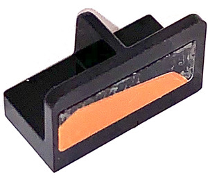 LEGO Zwart Paneel 1 x 2 x 1 met Dun Central Divider en Afgeronde hoeken met Backlight Rechtsaf Sticker (18971)