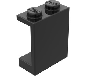 LEGO Schwarz Panel 1 x 2 x 2 ohne seitliche Stützen, solide Bolzen (4864)