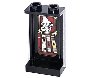 LEGO Black Panel 1 x 2 x 3 with Picture of Angry Magician Sticker with Side Supports - Hollow Studs (35340)