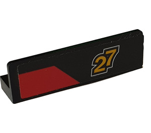 LEGO Black Panel 1 x 4 with Rounded Corners with '27' and Red Shape Right Sticker (15207)