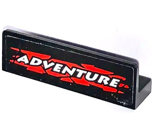 LEGO Black Panel 1 x 4 with Rounded Corners with ADVENTURE Sticker (15207)