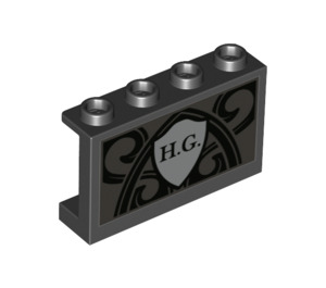 LEGO Zwart Paneel 1 x 4 x 2 met H.G. (14718 / 80248)