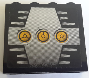 LEGO Black Panel 1 x 4 x 3 (Undetermined) with Yellow Circles (4) Sticker (Undetermined Top Studs) (4215)