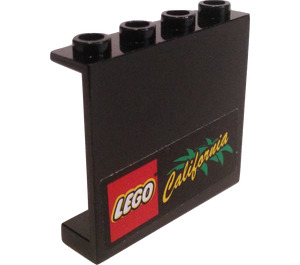 LEGO Black Panel 1 x 4 x 3 with LEGO California Sticker without Side Supports, Hollow Studs (4215)