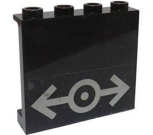 LEGO Noir Panneau 1 x 4 x 3 avec Train logo Autocollant avec supports latéraux, tenons creux (60581)