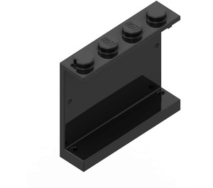 LEGO Svart Panel 1 x 4 x 3 utan sidostöd, solida knoppar (4215)