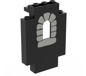 LEGO Schwarz Paneel 2 x 5 x 6 mit Fenster mit Licht Grau Fenster Stones (4444)