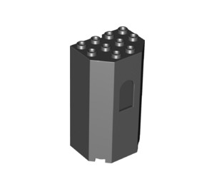 LEGO Noir Panneau 3 x 4 x 6 Turret mur avec Fenêtre (30246)