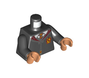 LEGO Schwarz Parvati Patil mit Schwarz Gryffindor Kapuzenpullover Minifigur Torso (973 / 76382)