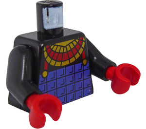 LEGO Sort Pharaoh Hotep Torso med Sort Arme og Rød Hænder (973 / 73403)