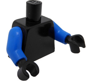 LEGO Black Plain Minifig Torso with Blue Arms and Black Hands (973 / 76382)