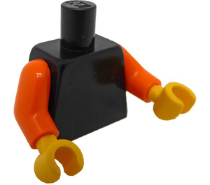 LEGO Black Plain Minifig Torso with Orange Arms and Yellow Hands (73403 / 76382)