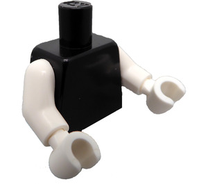 LEGO Black Plain Minifig Torso with White Arms and White Hands (76382 / 88585)