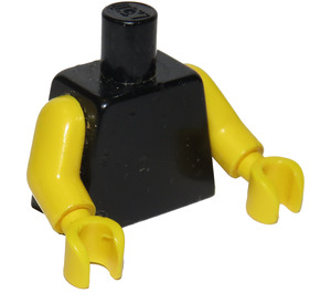 LEGO Zwart Vlak Minifiguur Torso met Geel Armen en Handen (73403 / 88585)